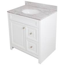 Create that perfect bathroom vanity top with the many color and size options available at the home depot. Home Decorators Collection Brinkhill 31 In W X 22 In D Bathroom Vanity In White With Stone Effect Vanity Top In Winter Mist With White Sink Bh30p2v6 Wh The Home Depot