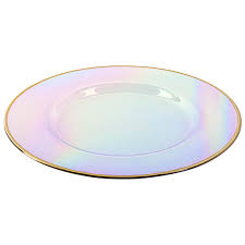 Kitchen supplies kitchen items kitchen gadgets kitchen dining kitchen things kitchen decor kitchen utensils show plates rainbow kitchen. Glass Charger With Gold Rim Koyal Wholesale Bulk Iridescent Glass Gold Rim Charger Plates Set Of 4 Glass Hammered Charger Plates Charger Service Plates Kitchen Dining Emosens Fr