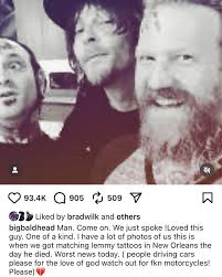 Norman Reedus got matching Lemmy tattoos with Brent Hinds before he died. 💔