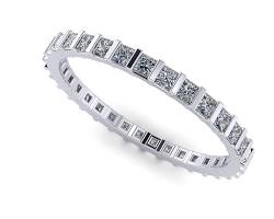 Image of Princess cut diamond bar setting ring