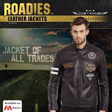Roadies By Justanned Leather Jacket For Men And Women Online In India Huge Collection Of Branded Leat Leather Jacket Men Leather Jacket Leather Jackets Women