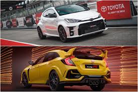 Honda philippines initially showcased the honda civic type r in the 2017 manila international auto show (mias) and did not confirm the introduction of the. Toyota Gr Yaris Vs Honda Civic Type R Which Is Better Bigwheels My