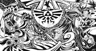 White And Black Abstract Illustration The Legend Of Zelda Link Zelda 1080p Wallpaper Hdwallpaper Desktop Legend Of Zelda Design Pattern Art Triforce