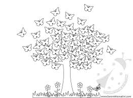 Albero Primavera Farfalle Fiori Disegnati Da Colorare Paesaggi Disegni Da Colorare