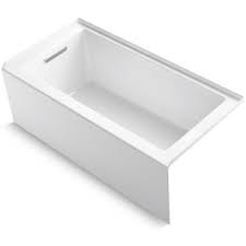 Add a relaxing new element to your daily routine with a soaking tub. Kohler K 20201 La 0 White Underscore 60 X 30 Alcove Soaking Bathtub With Integral Apron Integral Flange And Left Hand Drain Faucet Com