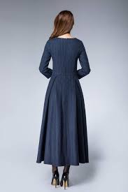 Warm Dress Christmas Dress Striped Dress Wool Dress Navy Etsy Moda Feminina Moda Moda Evangelica