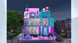 Check Out This Lot In The Sims 4 Gallery Bowling Illumine Sur 2 Etages Avec Bar Salle De Cinema Babyfoot Et Flechettes Sims The Sims 4 Lots Sims 4 Houses
