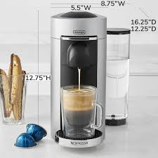 Offering freshly brewed coffee with crema as well as delicious, authentic espresso, the vertuoplus machine conveniently makes two cup sizes at the touch of a button: Nespresso Vertuoplus Deluxe Coffee Maker Espresso Machine Williams Sonoma