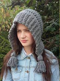 Ladies Ear Flap Hat Ladies Tassel Hood Christmas Gift Etsy Ear Flap Hats Flap Hat Crochet Earflap Hat