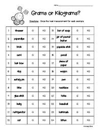 Weight Mass Grams Or Kilograms Math Measurement