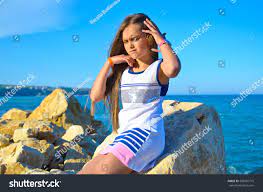 Beautiful Tanned Teen Girl Against Sea Stock Photo 306307715 | Shutterstock