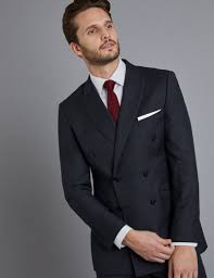 Suit separates let you choose pant, vest, and coat sizes separately to help you achieve the perfect fit. Men S Dark Charcoal Twill Double Breasted Slim Fit Suit Jacket Hawes Curtis