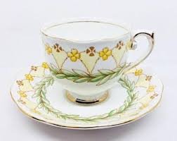 Artistry in flowers ltd claim this business. Roslyn Laurel Tea Cup And Saucer Yellow Flowers And Laurel Band Pattern 8382 Vintage Fine Bone China Tea Cups Tea Tea Cup Saucer
