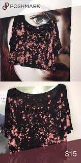 Black Boat Neck Crop Top Bleached Black Crop Top Bleached Boat Neck Crop Top Very Thin And Light For Summer And Flowy Short Sleeves Size 12 In Crop Tops Black Crop Tops Black Crop