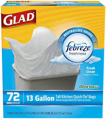 Glad tall kitchen bags 90 count. Amazon Com Glad Odorshield Tall Kitchen Quick Tie Trash Bags 13 Gallon Fresh Clean 72 Count Health Household
