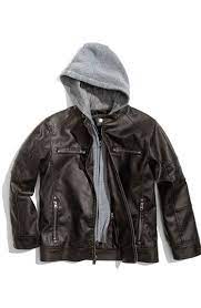Black Rivet Hooded Faux Leather Jacket Big Boys Nordstrom Hooded Faux Faux Leather Jackets Pleather Jacket
