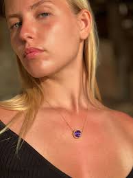 Birth Flower Birthstone Necklace for Mom, February Birthstone Personalized  Jewelry, Amethyst Gift for Women, Girl Grandparent Gifts Birthday