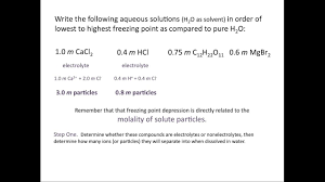 Freezing Point Depression Chemistry Tutorial Youtube