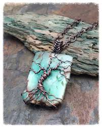 Genuine Chrysoprase Gemstone Tree Of Life Copper Wire Wrapped Necklace By Martaweaverjewelry On Etsy Enngageme Wire Wrapped Jewelry Wire Jewelry Jewelry Tree