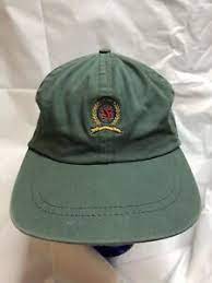 Tommy Hilfiger Hat Vintage 90s Crest Leather Strapback Green Usa Made Cap Dad Ebay Hats For Men Tommy Hilfiger Dad Outfit