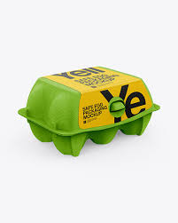 6 Egg Carton Mockup Front 3 4 View In Packaging Mockups On Yellow Images Object Mockups