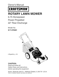 Repairing a craftsman lawn mower? Craftsman 917 376061 Owner S Manual Manualzz