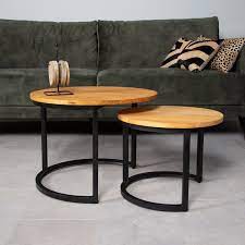 Must be picked up by sundayjune 6. Pine Coffee Table Set Tuvalu 2 Pieces With Black Metal Frame