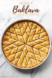 Honey Baklava Recipe With Walnuts And Pistachios Recipe Baklava Recipe Honey Baklava Recipe Honey Baklava