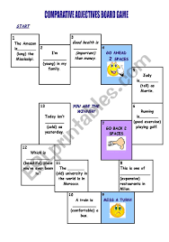 A collection of english esl worksheets for home learning, online practice, distance learning and english classes to teach about past, simple, and, past, cont. Comparative Adjectives Board Game 30 01 2010 Esl Worksheet By Ccchangch