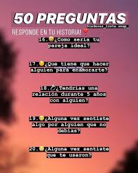 No se publica ningún dato personal i recibirás las peticiones por email. Cadena 50 Preguntas Captura En Mi Historia Destacadas Sigo A Los Primeros Que Mencionen A Preguntas Divertidas Para Amigos Preguntas De Pareja Preguntas