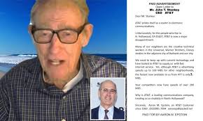 LA man, 90, takes out two newspaper ads telling AT&T his internet is too  slow