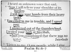 「Psalm 81: 6-7」的圖片搜尋結果