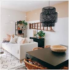 The Popular Ikea Sinnerlig Pendant But Painted Black Neutral Living Room Eclectic Living Room Table Lamps Living Room