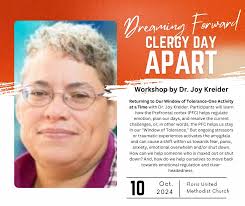 Our keynote for the Clergy Day Apart is Dr. Joy Kreider. She brings a  wealth of experience in helping groups of people move forward from trauma.  Our clergy have been through a