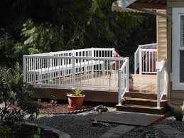 We designed a ground level composite deck to allow the clients to walk out of their kitchen directly onto the deck. Port Ludlow Ground Level Composite Deck And Rails Craftsman Deck Seattle By Decks Patio Covers