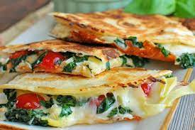 Artichoke Kale Mozzarella Melt From Superfoods At Every Meal Oh My Veggies Recipe Vegetarian Quesadillas Recipes Vegetarian Quesadilla Recipes