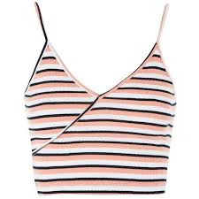 Black And White Striped Crop Tank Top Pin On Pink