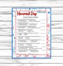 These questions help your brain popping up some new ideas. Memorial Day Trivia Game Party Game Memorial Day Party Game Memorial Day Printable Game Memorial Day Decor Instant Downlo In 2021 Memorial Day Trivia Games Trivia