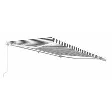 Aleko 20 Ft Motorized Retractable Awning 120 In Projection In Grey And White Striped Awm20x10greywht Hd The Home Depot Retractable Awning Patio Awning Retractable Pergola