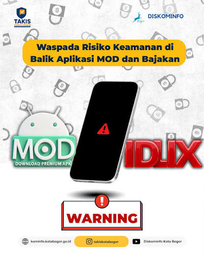 Hati-hati Aplikasi MOD & Bajakan! Di balik fitur “gratis” dan harga murah,  ada risiko besar yang sering nggak disadari. Mulai dari pencurian data,  pengintaian aktivitas, sampai akun pribadi diambil alih. Keamanan digital