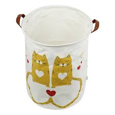 Auchen Kids Laundry Hamper 19 7 Large Capacity Foldable Cotton Linen Laundry Hamper Basket Bag For Baby Girl Boy Dirty Bedroom Bathroom Washing Clothes Toy Storage Organizer Orange Cat Walmart Com Bamboo laundry hamper basket with removable liner and decorative wood slats in gray large foldable waterproof canvas laundry hamper bucket for storage bin,kids room.