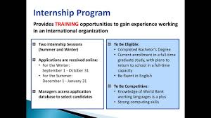 · the world bank internships is a fully funded internship for international students. World Bank Internships When To Apply What To Expect Youtube