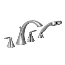 Get a handle on your sink · save big on faucets Moen Voss 2 Handle High Arc Roman Tub Faucet Trim Kit With Hand Shower In Chrome Valve Not Included T694 The Home Depot