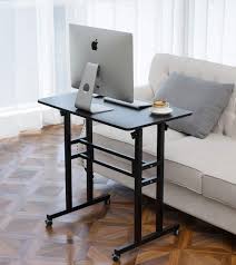 Akway Computer Standing Adjustable Rolling In 2020 Adjustable Height Desk Home Office Furniture Standing Desk