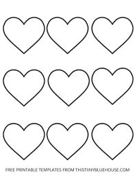 free printable heart template 6 sizes of heart outlines small medium large this tiny blue house