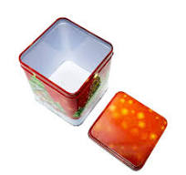 Factory Wholesale Square Tinplate Can Christmas Metal Box Container Tea  Coffee Candy Tin Box with Lid