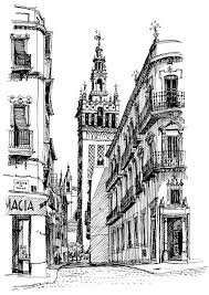 Keith Scott S Sketch Of La Giralda Seville Spain May 1969 Architecture Sketch Architecture Drawing Sketchbooks Landscape Sketch