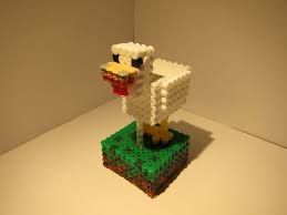 Perlerbeads 3d Minecraft Chicken By Zorberema On Deviantart Perler Beads Designs Minecraft Perler Minecraft Beads