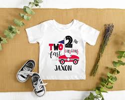 Two fast if you have a toddler who is turning two and is in love with anything with wheels, a 'two fast' car themed 2nd birthday party is just perfect! Organic Cotton Two Fast 2 Curious Birthday Shirt Two Year Old Etsy Cars Theme Birthday Party 2nd Birthday Party For Boys 2nd Birthday Boys