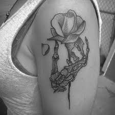 Skeleton Hand Holding A Rose Tattoo First Tattoo Skeleton Hand Tattoo Forearm Band Tattoos Skull Hand Tattoo